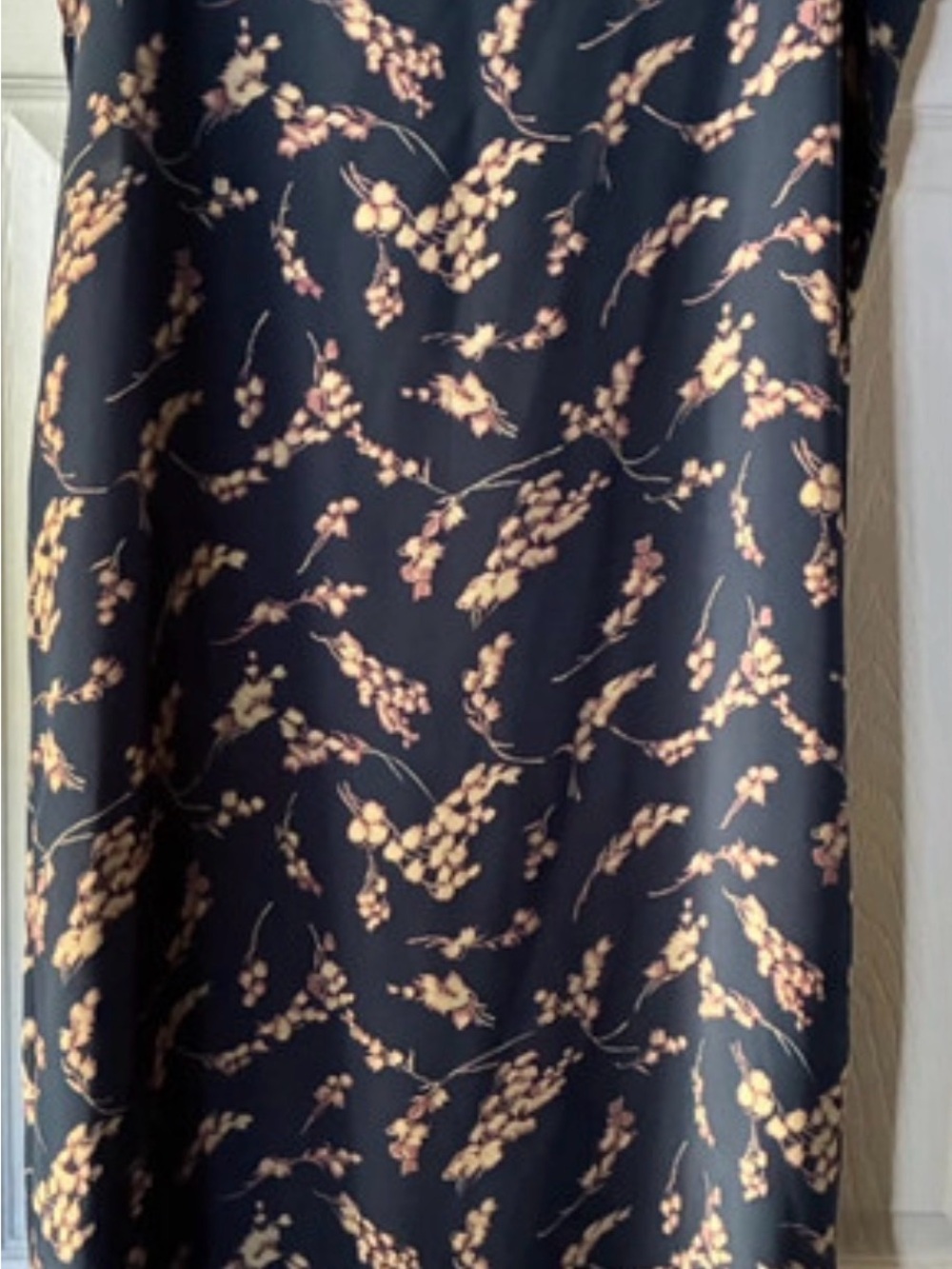 Norton McNaughton Black Maxi Skirt with Pink and Cream Floral Print